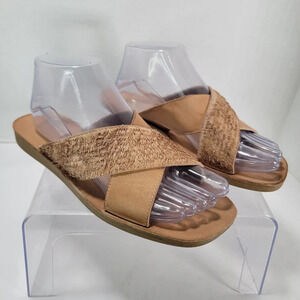 Antelope Stone Crisscross‎ Yasmine Tan Leather Sandals Womens 7-7.5 Summer